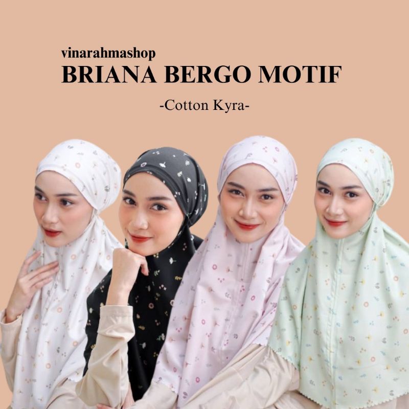 Hijab Instant Briana Bergo Motif | Hijab Instant Motif | Bergo Instant | Bergo Motif