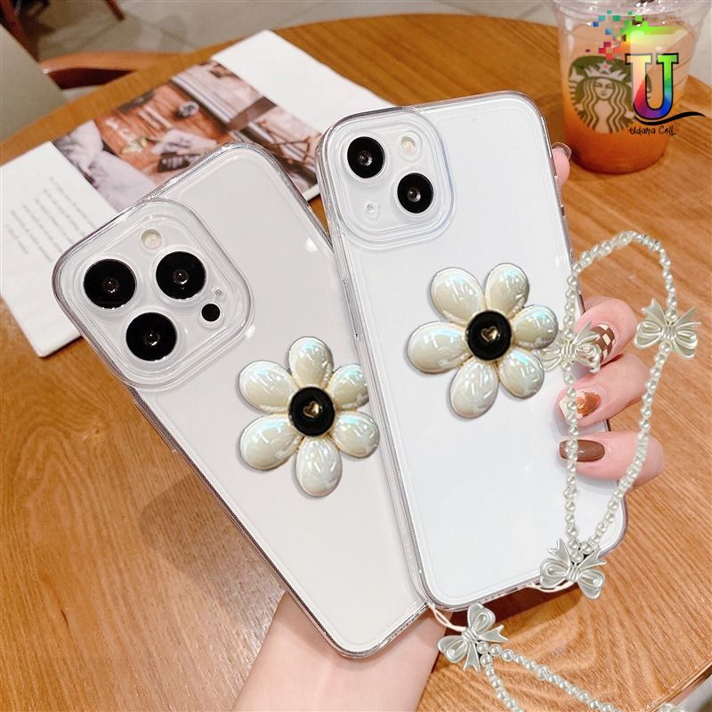 GC134 Silikon Clear Case Flower Pop Stand With Bracelet Phone Case Softcase/ Casing Hp For SAMSUNG A