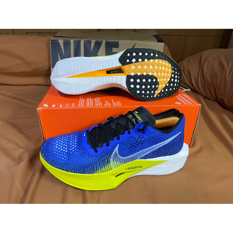 Nike ZoomX Vaporfly Next% 3 Blue Yellow Original Resmi 100%