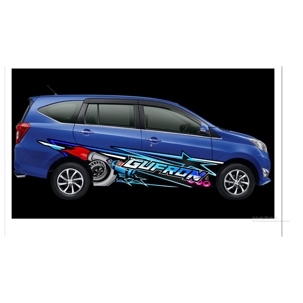 Sticker Variasi Mobil Sigra atau Calya blok semi full free custom