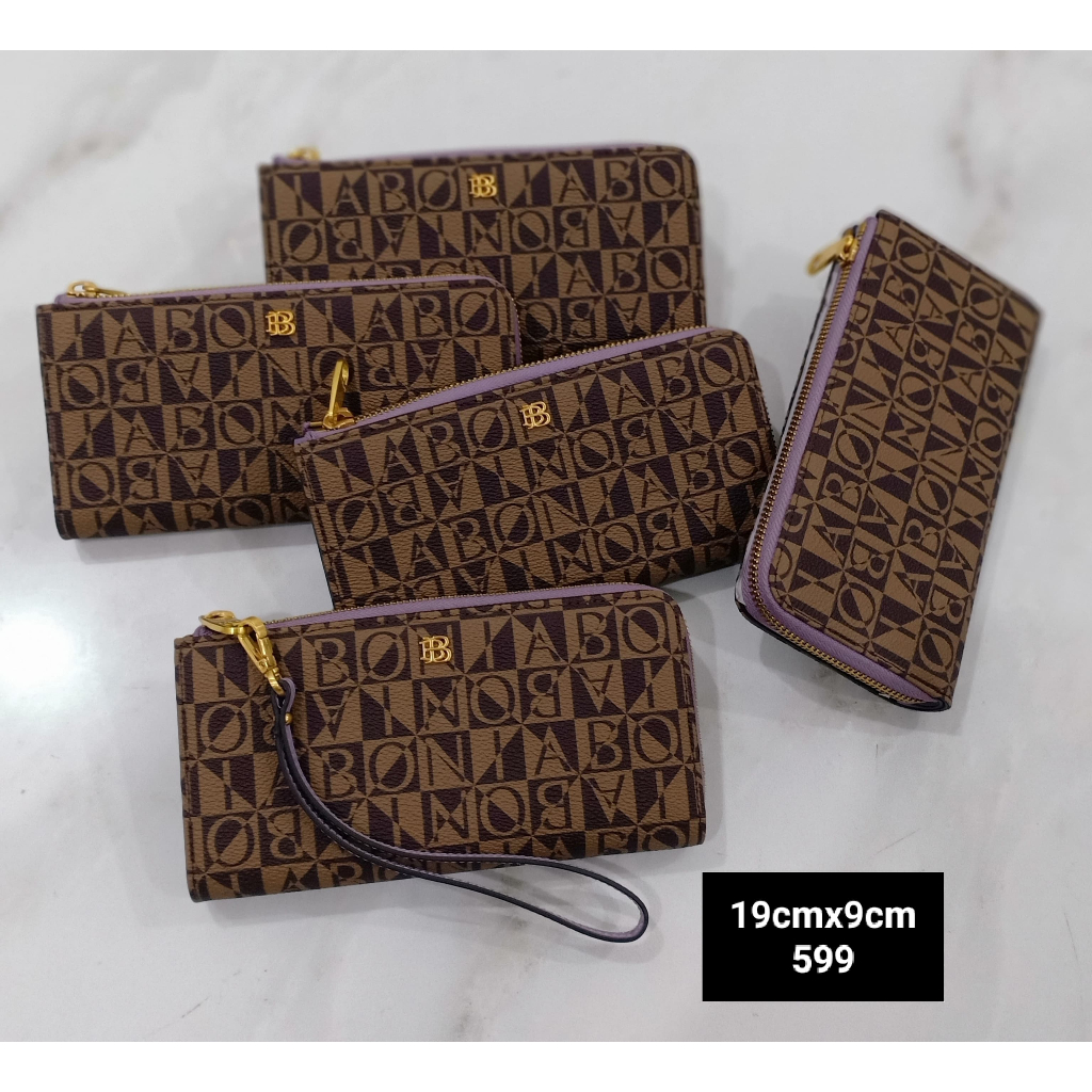 dompet panjang bonia monogram original