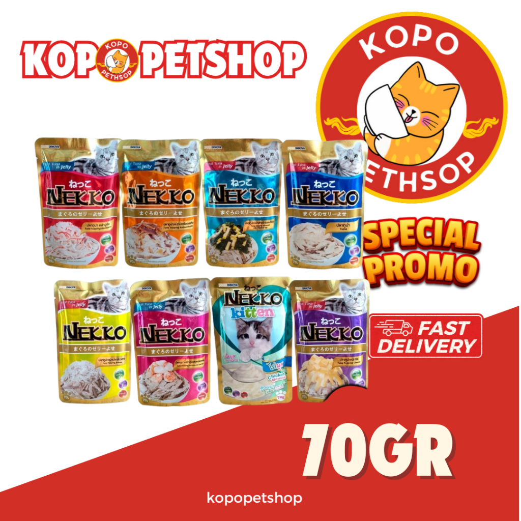 NEKKO POUCH cat food 70GR makanan basah kucing NEKKO