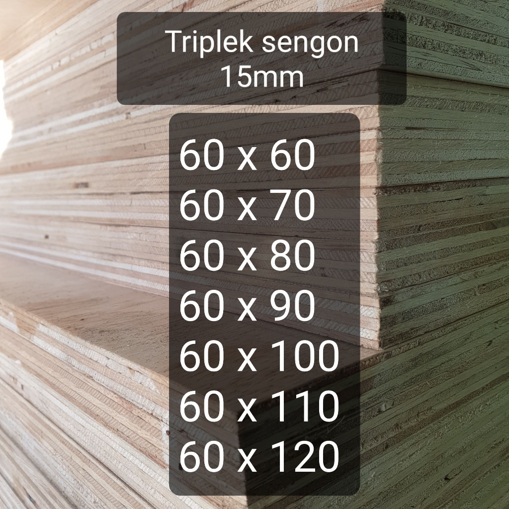 Triplek custom sengon 15mm plywood multiplek halus 2 sisi lebar 60 cm