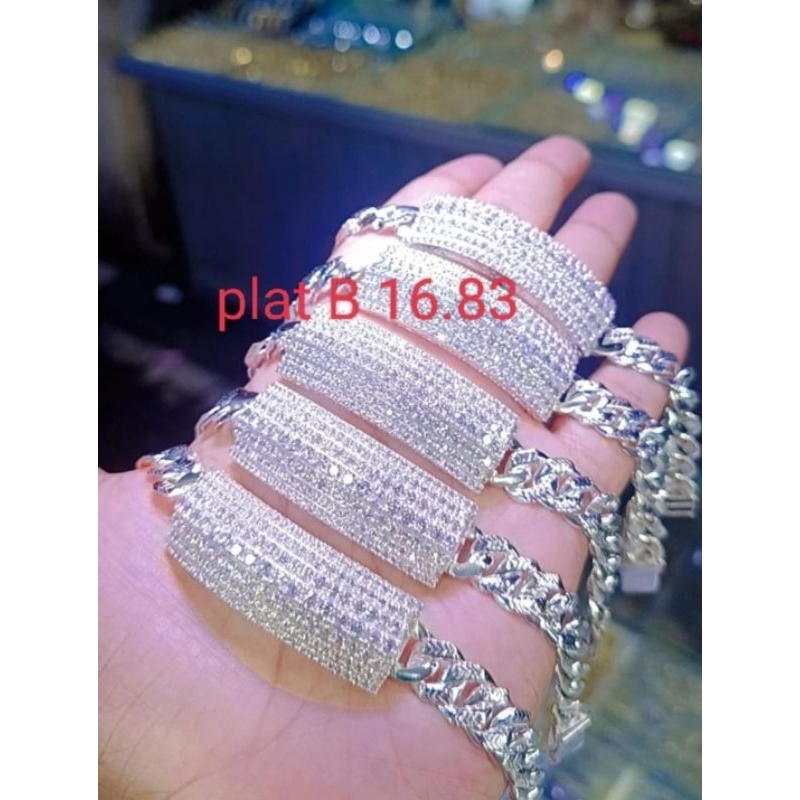 gelang plat tangga perak