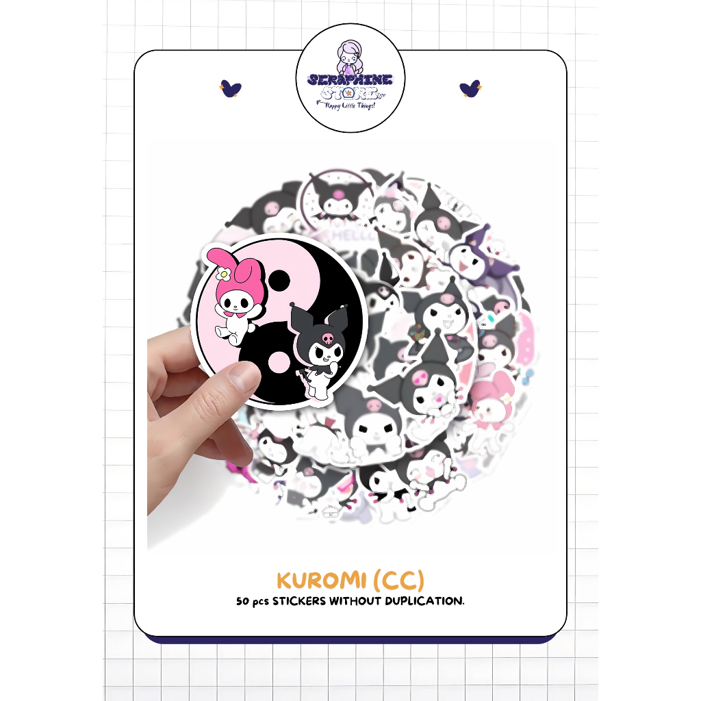 

STICKER PACK DAILY VINYL WATERPROOF | KUROMI 50PCS | DECORATION STICKER for Tumbler Koper Laptop Helm Casing