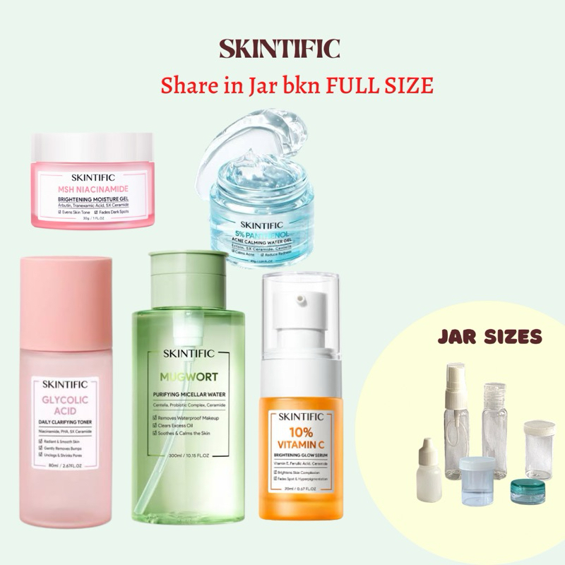 [SHARE IN JAR] Skintific MSH Niacinamide Brightening Moisturizer Vitamin C Brightening Facial Serum 