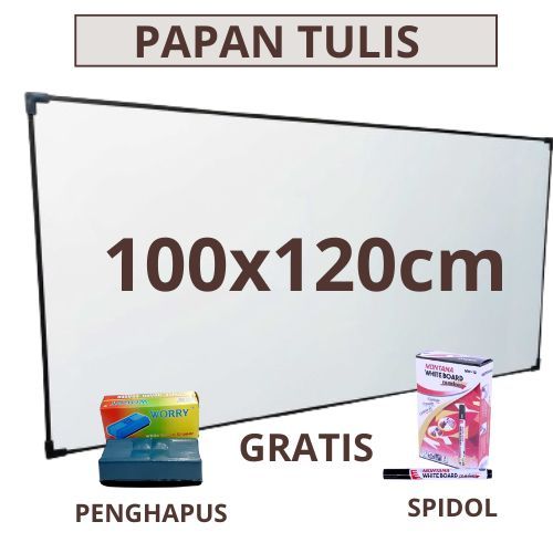 

Papan tulis 90x120cm/ 100x120Whiteboard Besar gratis spidol dan penghapus