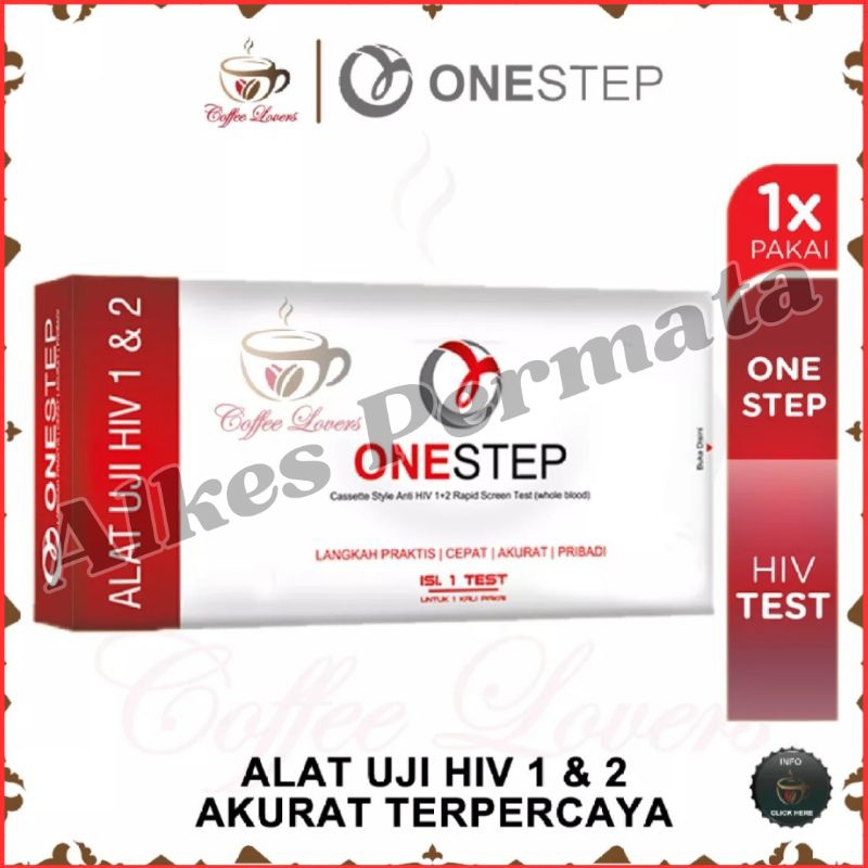 One Step HIV 1/2 Alat Uji Test HIV Akurat Mandiri Satuan