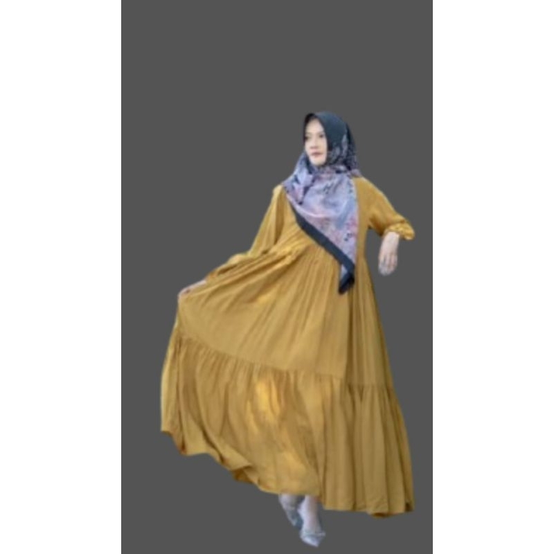 Dress panjang wanita gamis Srikandi 3 layer crinkle premium modis.wudhu friendly busui edisi Baru zh