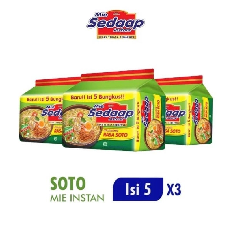 

[ Paket Isi 3 Pack ] Sedaap Mie Instan Soto Isi 5 Bag 75 gr