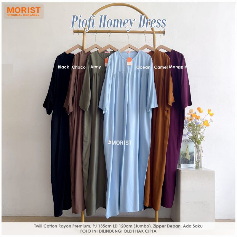 Piofi Homey Dress Gamis Jumbo Allsize Busui Premium Catton Rayon Original Ori Morist Berlabel
