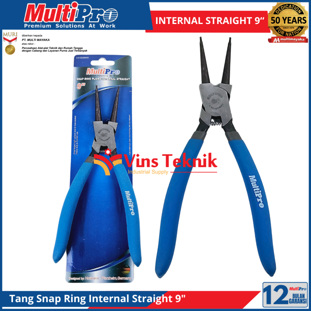 Tang Snap Ring Pliers 9" INTERNAL STRAIGHT 9 Inch MULTIPRO