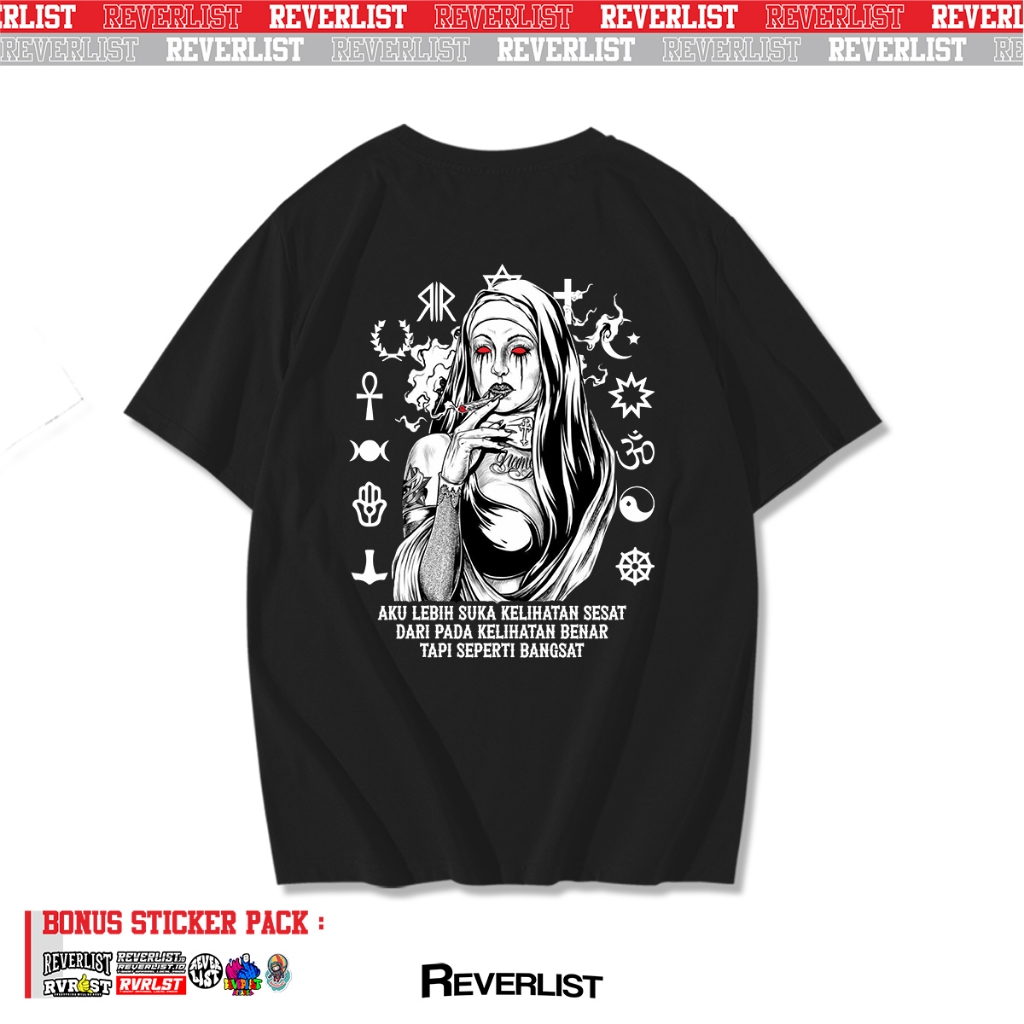 [Free Sticker] Kaos Pluralisme Satanic  Aku Lebih Suka Kelihatan Sesat Cotton Combed 24S Lembut Teba