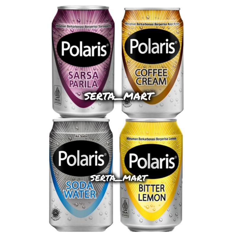 

Polaris Minuman Soda Water 330ml / Coffee Cream / Sarsaparila / Polaris Bitter Lemon