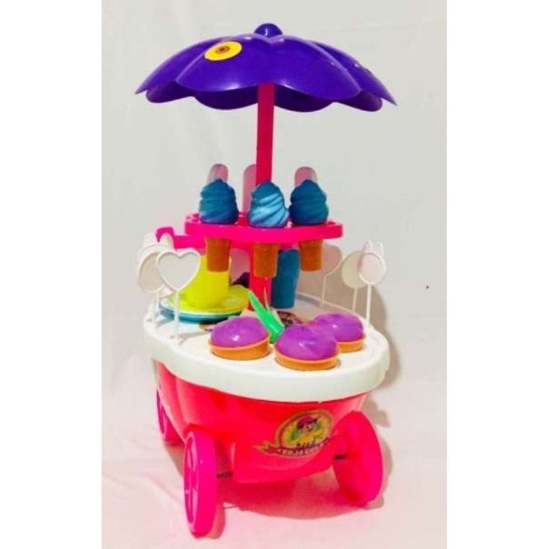 Mainan Es Krim Anak Perempuan Dorong Besar Murah / Gerobak Es Cream Jumbo