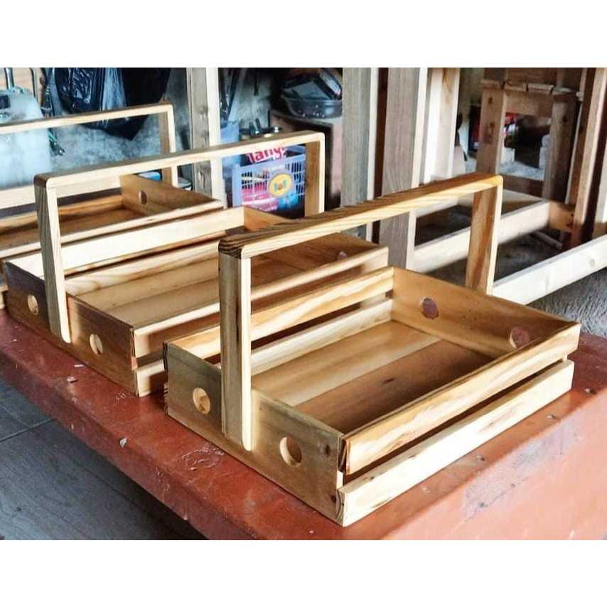 Keranjang Kayu Serbaguna / Rantang Kayu / Kotak Hantaran Pernikahan