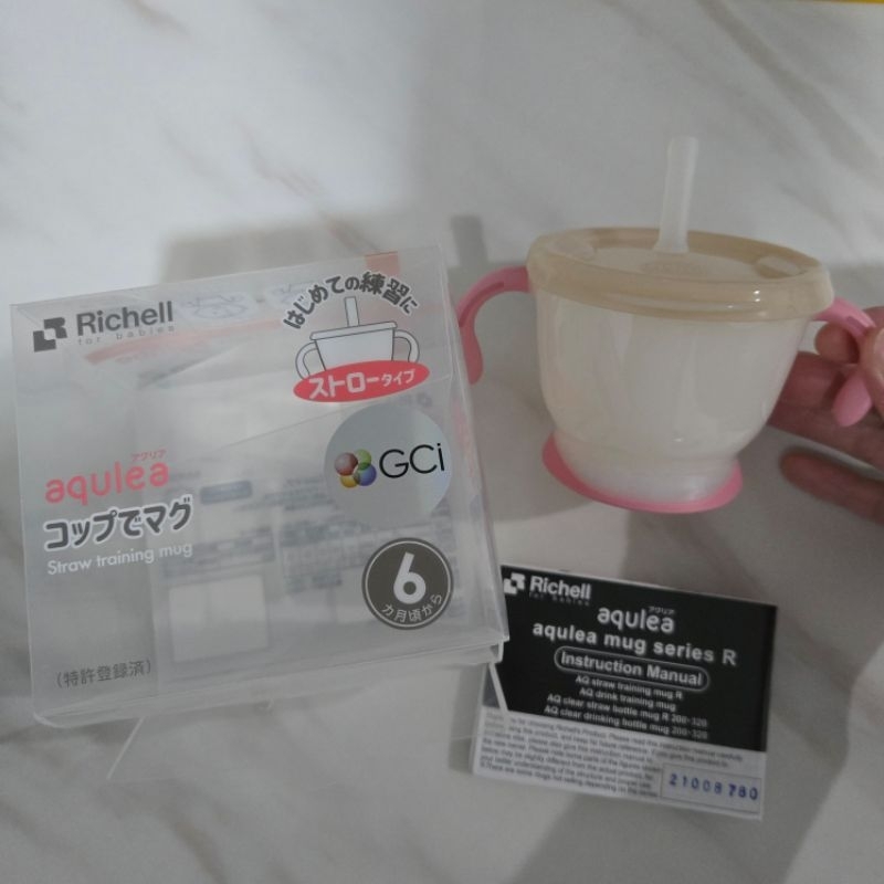 PRELOVED Richell Aquela straw training mug