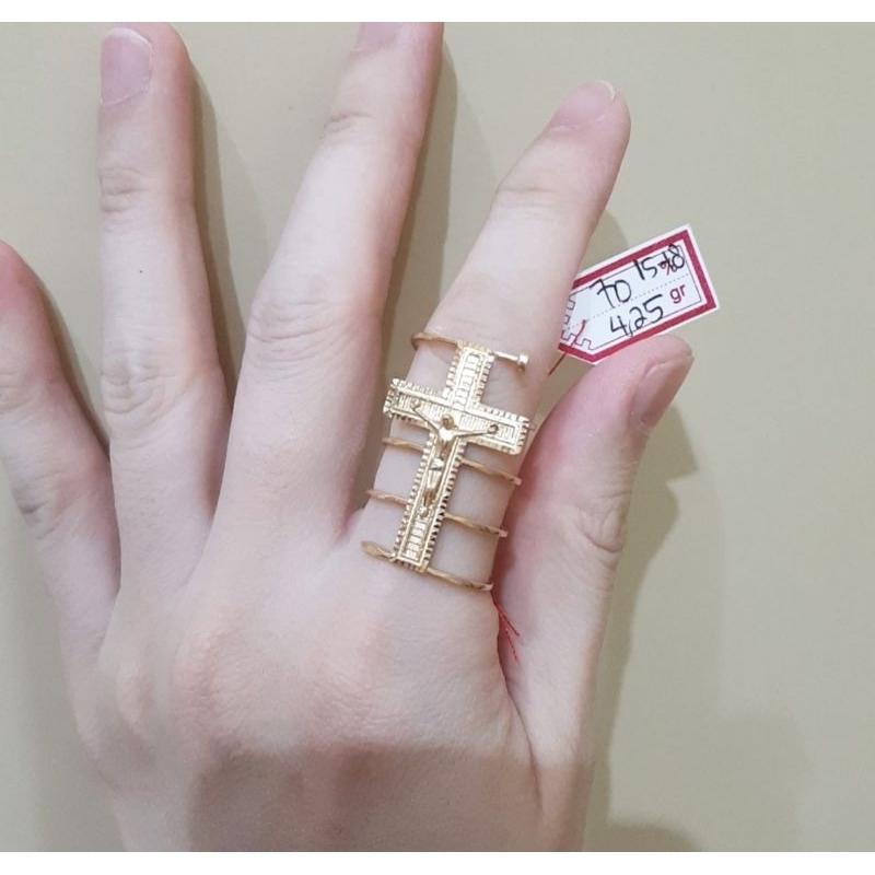 Cincin emas 70 salib spiral