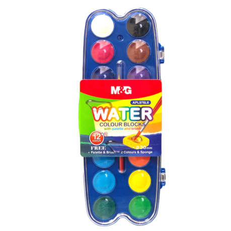 

M&G - Cat Air Warna Mini Water Color Blocks 12 / 24 Warna