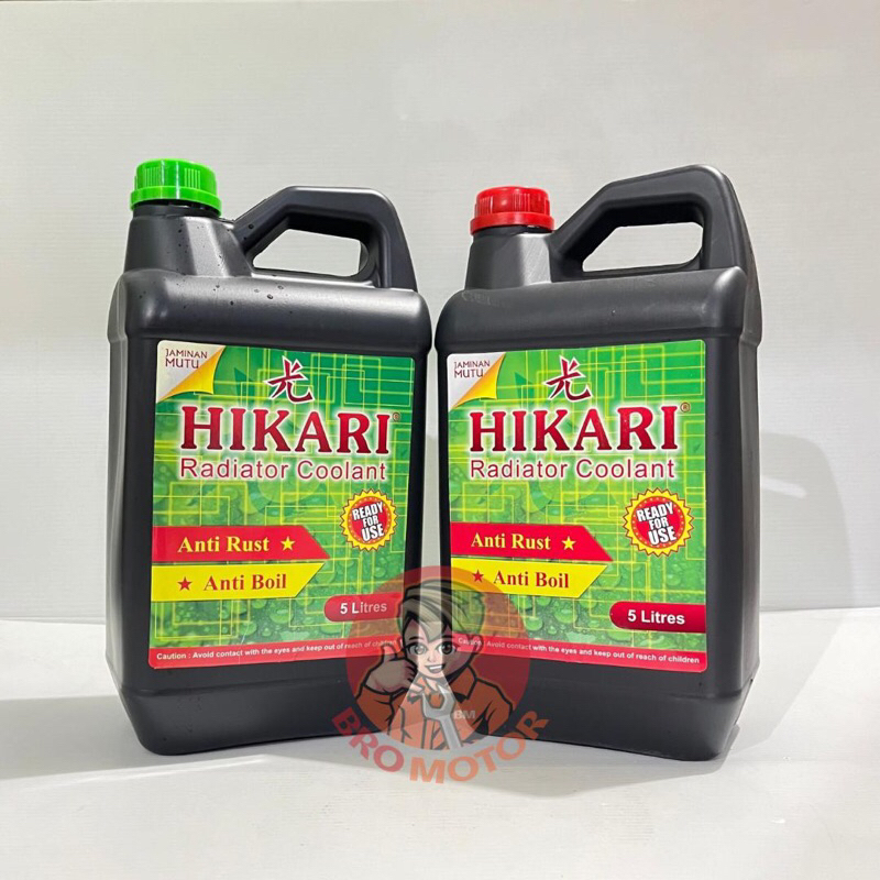 Air Radiator / Air Coolant Radiator / Radiator Coolant Hikari Hijau Merah 5 Liter Original