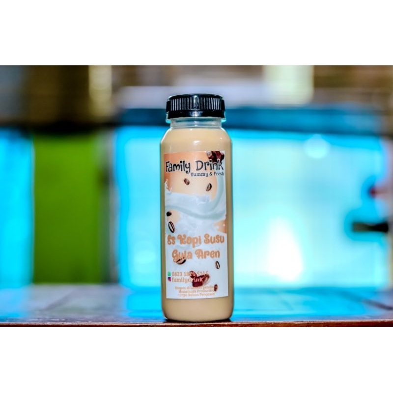 

minuman kenikinian kopi susu gulan aren_ susu Almond_ susu madu kurma. 250ml-1liter