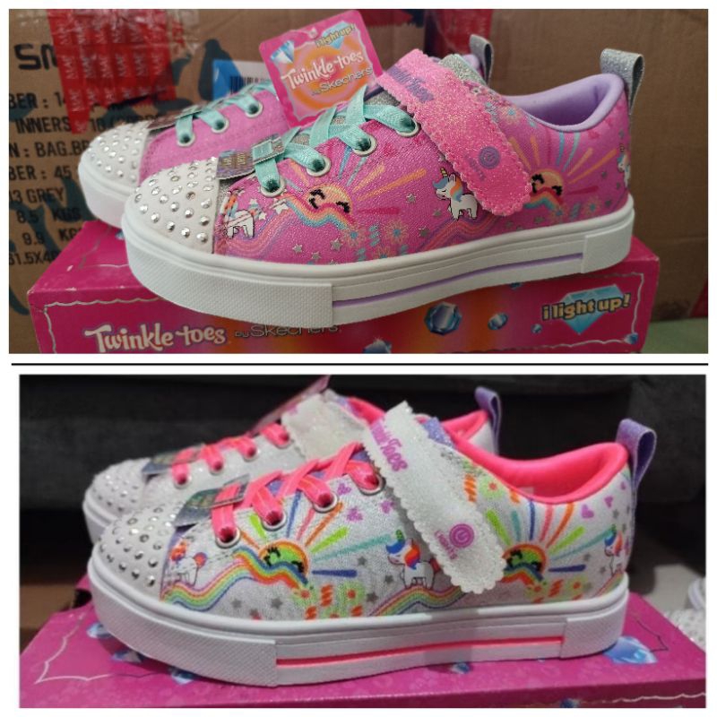 Sepatu Lampu skechers anak perempuan twinkle toes