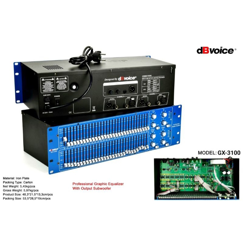 Equalizer dB Voice GX-3100 Original Product + Output Sub 31 Band