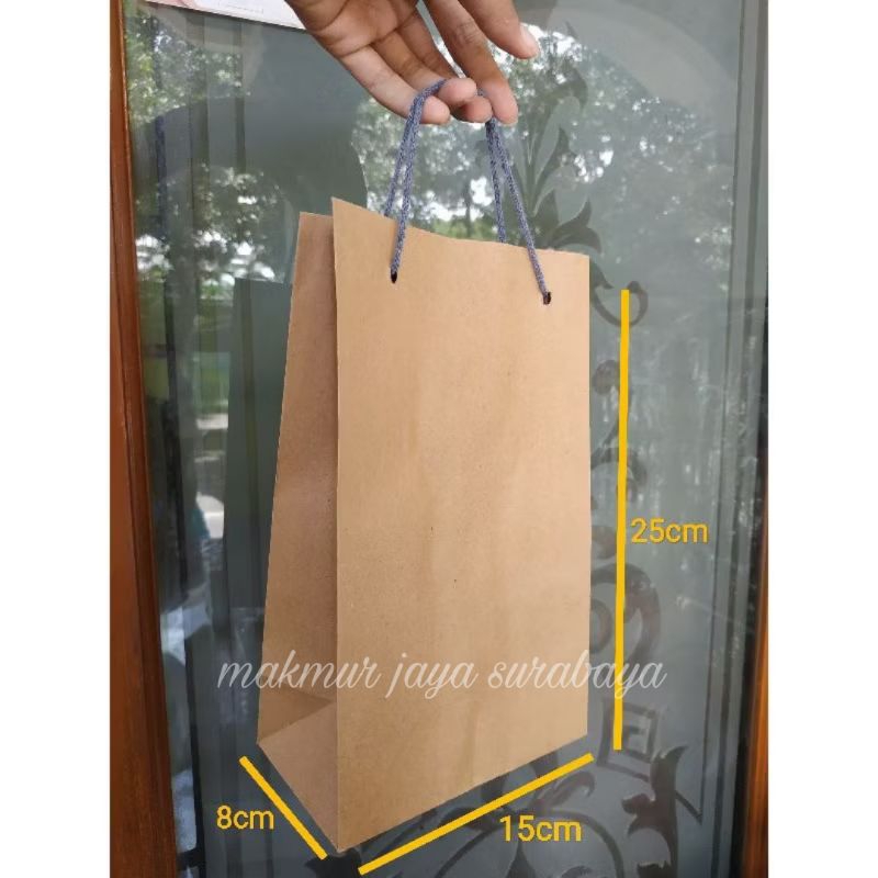 

(12 pcs) Tas Kraft 15x25x8 cm/Tas Kertas Kraft Coklat 15x25/Tas Kraft 15x25 cm/Paper Bag Coklat 15x25 cm/Tas Bingkisan/Tas Kado/Paper Bag Kraft 15x25