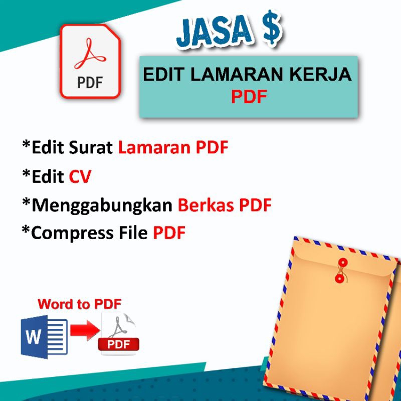 Jasa Edit Surat Lamaran Kerja, CV, Mengabungkan Berkas File PDF