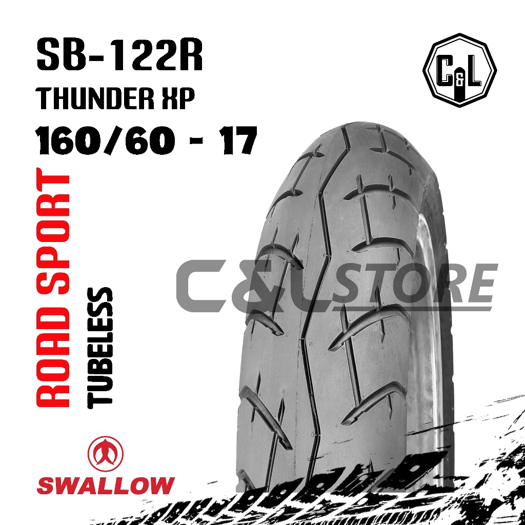 BAN LUAR MOTOR SWALLOW 160/60-17 RING 17 SB-122R THUNDER XP TUBELESS