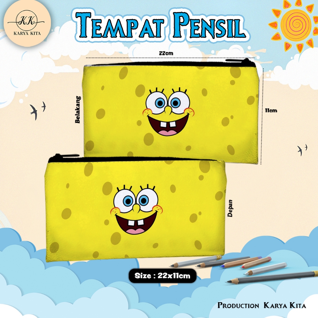 

Tempat Pensil Karakter Anime Anak Laki Laki SPONGEBOB Kode 04