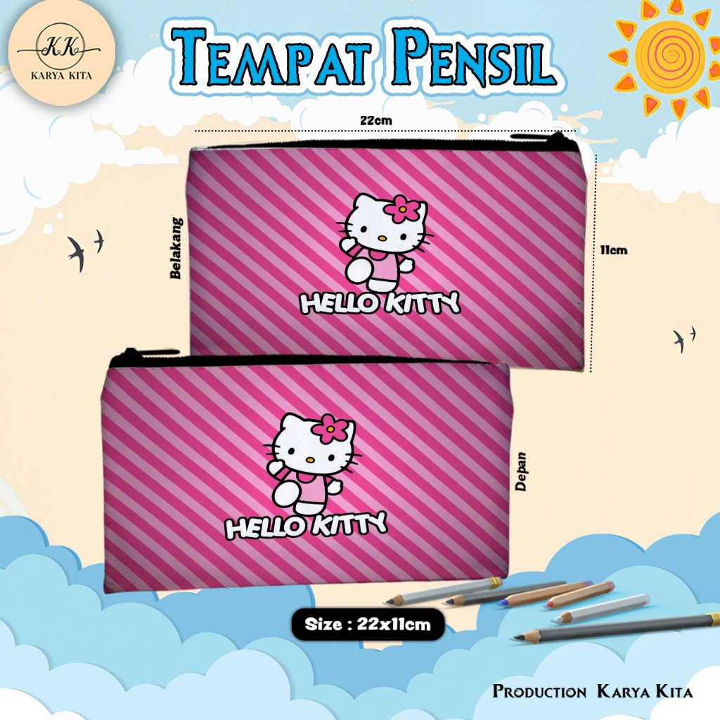 

Tempat Pensil Karakter Anime Anak Perempuan Hello Kitty Kode 06