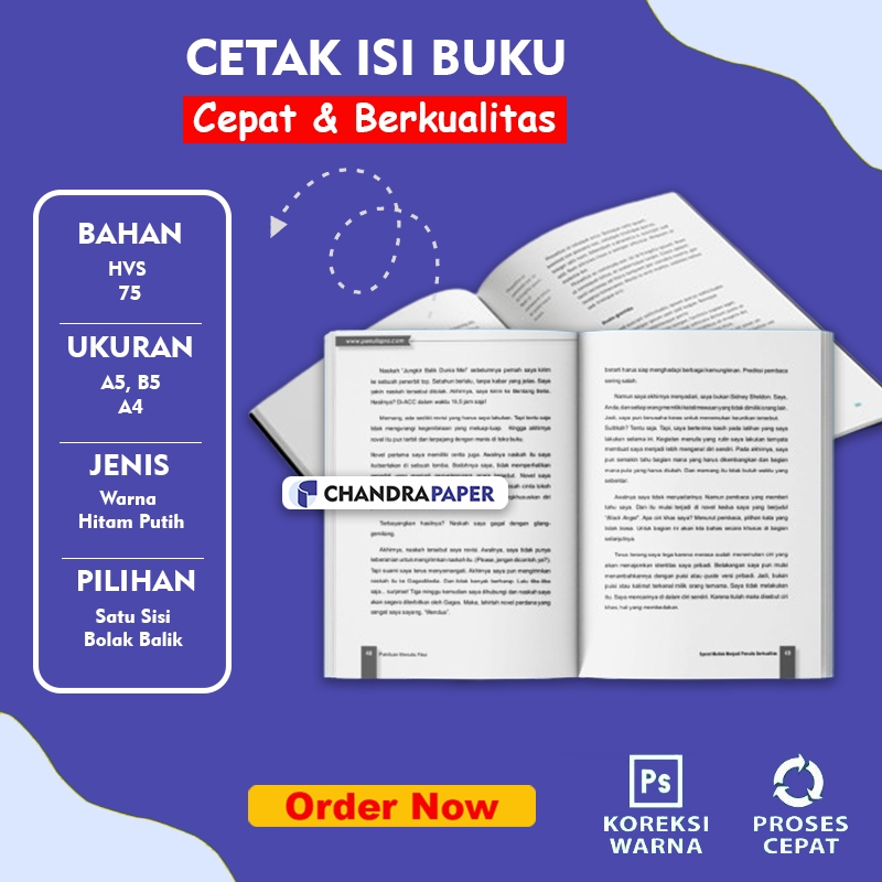 Cetak Buku / Jasa Fotocopy Paper / Print / A5,B5,A4