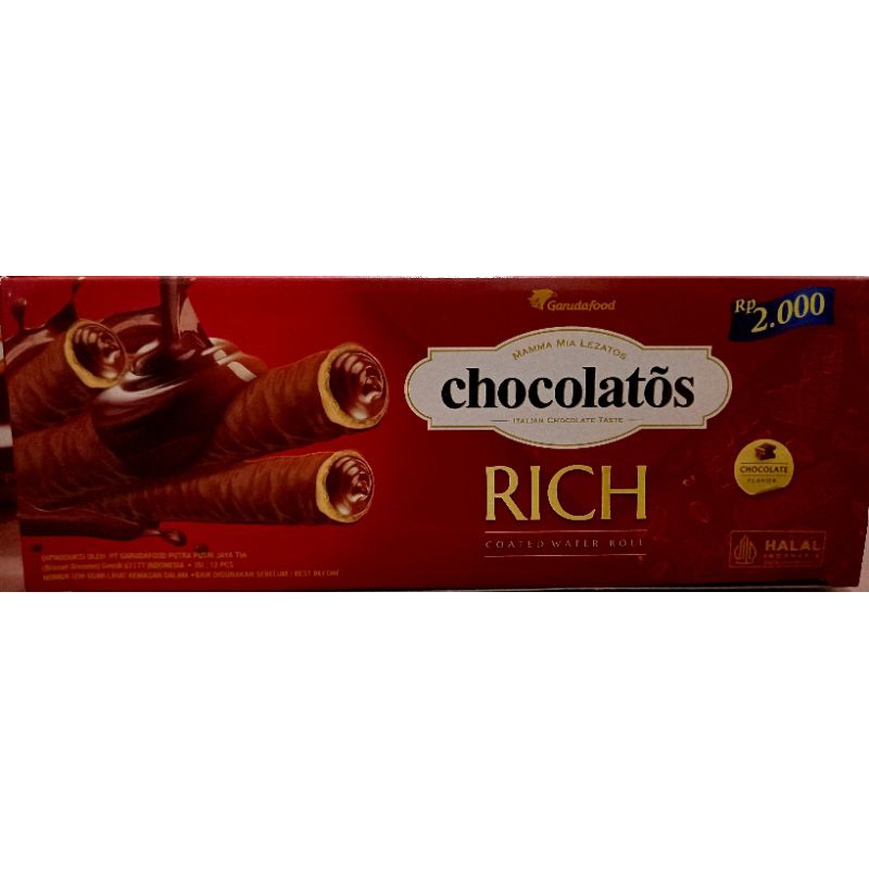 

chocolatos rich coated wafer roll