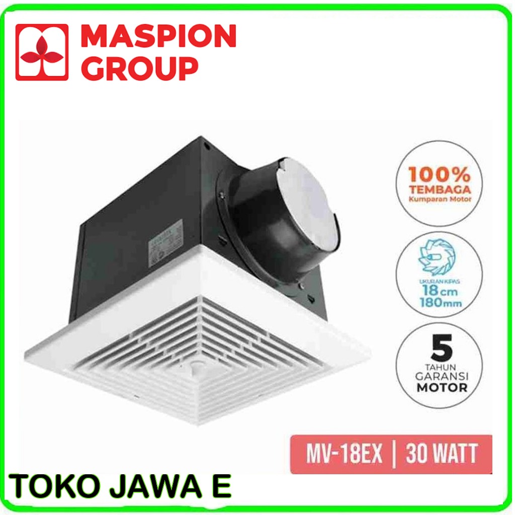 EXHAUST FAN/HEXOS FAN MASPION MV 16 EX - 18 EX EXHAUST FAN/HEXOS FAN PLAFON Ukuran 6 - 7 INCH (Di Le
