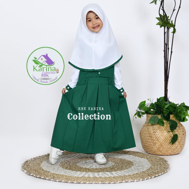 SERAGAM TK DAN PAUD MUSLIM PEREMPUAN WARNA HIJAU PUTIH