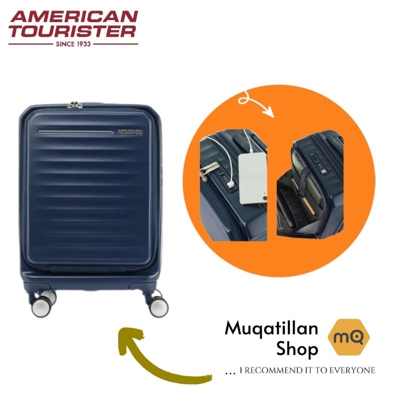 Koper American Tourister Frontec Port USB size Cabin 20 inch