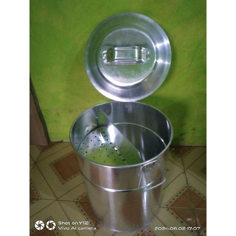dandang bakso uk 30, alumunium tebal atau stenlis tebal, panci set