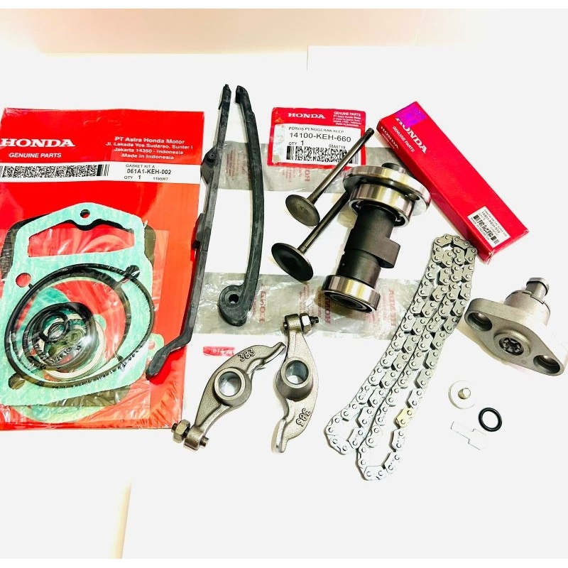 PAKETAN NOKEN AS + PLATUK KLEP + KLEP SET + LIDAH TENSIONER + TONJOKAN KETENG + RANTE KETENG + PACKI