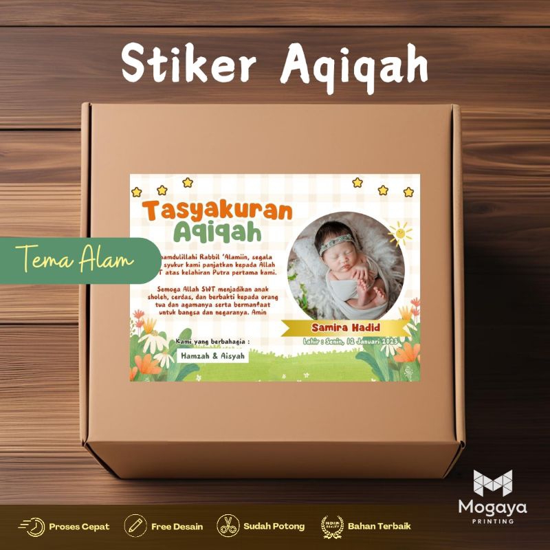 

Cetak Stiker Custom Stiker Aqiqah Tasyakuran untuk stiker kotak nasi dll