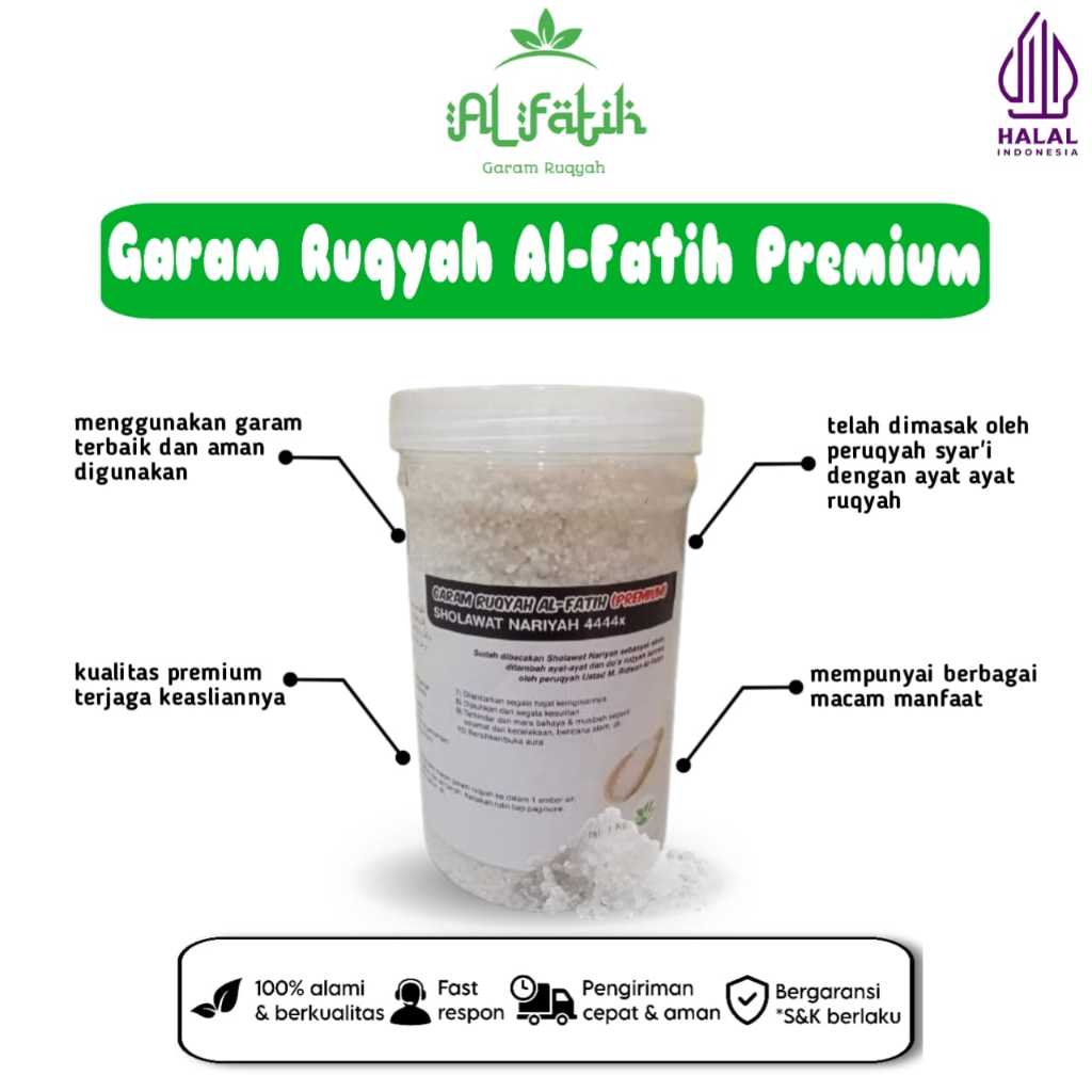 

Garam Ruqyah Al-Fatah Premium ( 1 Kg ) Sholawat Nariyah 4444x