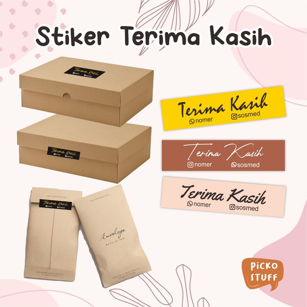 

[Isi 100 pcs]Stiker Terima Kasih / Thank You