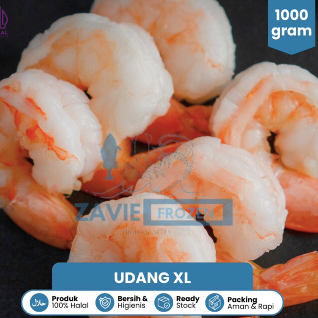 

[BEST SELLER] Udang Vaname Kupas Fresh Higienis Size JUMBO XL 1kg