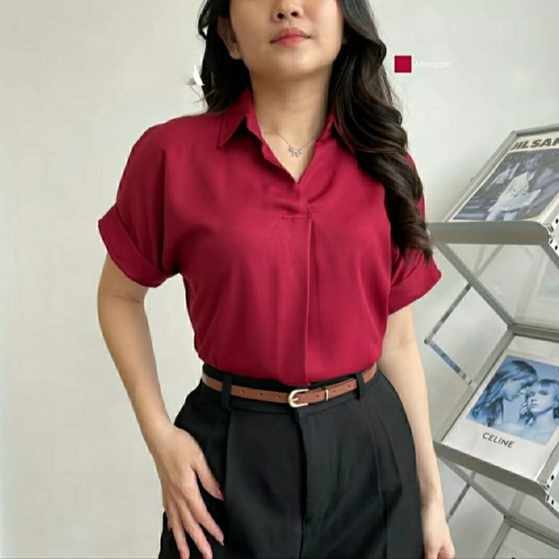 BLOUSE WANITA / COCOA BLOUSE /BLOUSE KOREA / BLOUSE LENGAN PENDEK