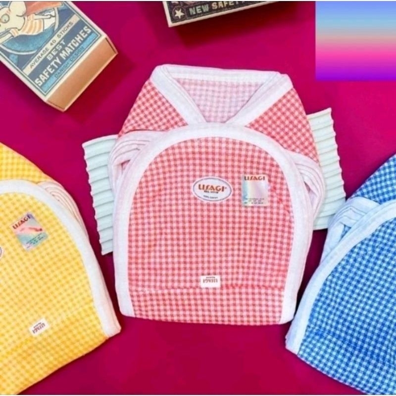 Usagi SNI || 12 Helai Popok Usagi Kotak - Kotak | Popok Bayi Usagi Kotak | Popok Baby Newborn Usagi 