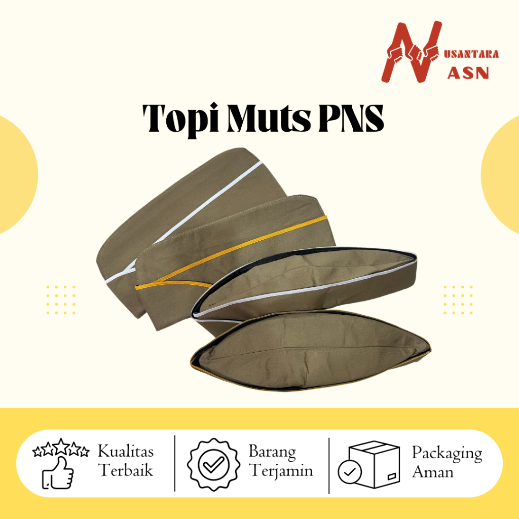 Topi Muts Peci Muts PNS / ASN Pegawai Negeri