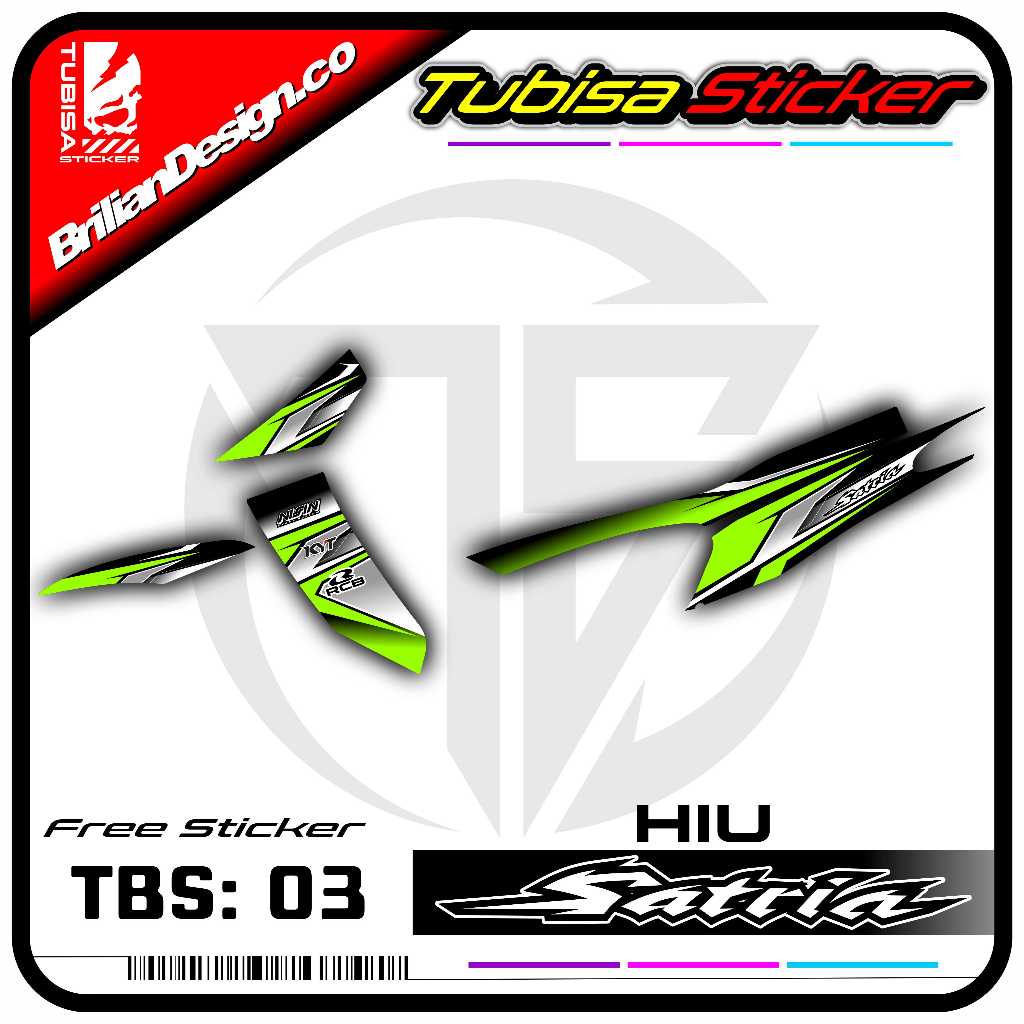 Sticker Striping Satria Hiu Semi Full - Stiker Striping Variasi Motor Satria Hiu. TBS.03
