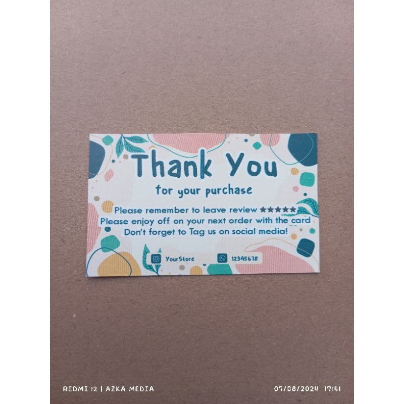 

Sticker Label Thank You Custom waterproof no.10