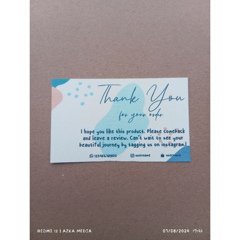 

Sticker Label Thank You custom waterproof no.11