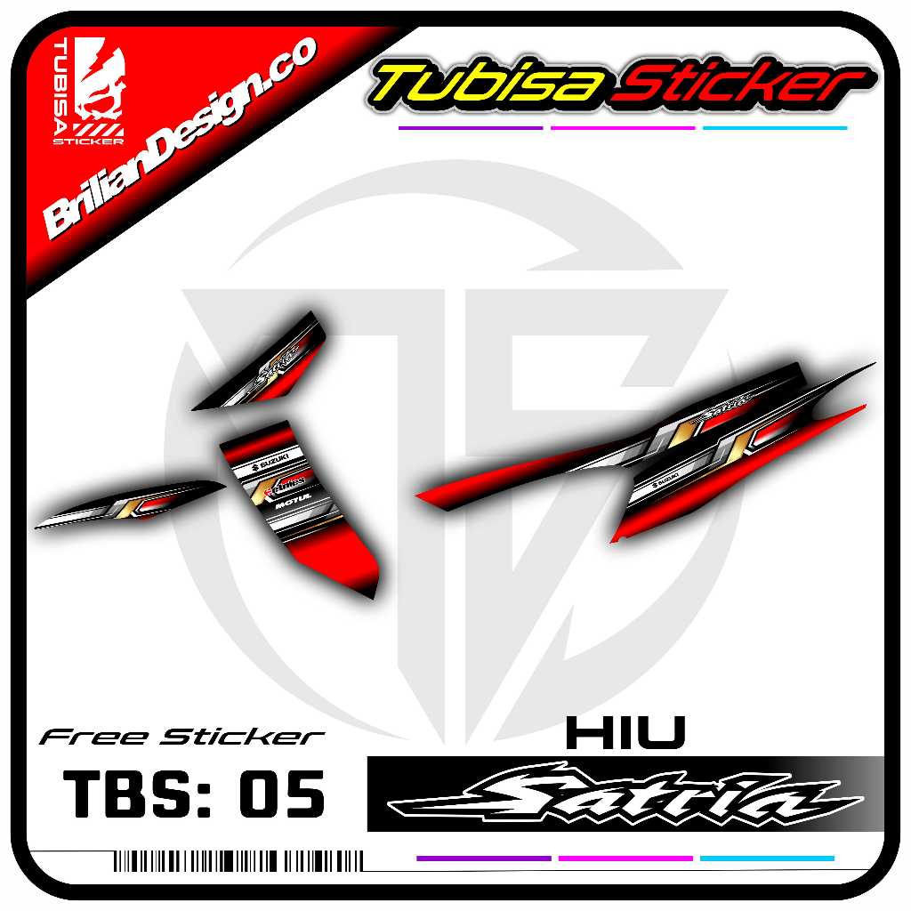 Sticker Striping Satria Hiu Semi Full - Stiker Striping Variasi Motor Satria Hiu. TBS.05
